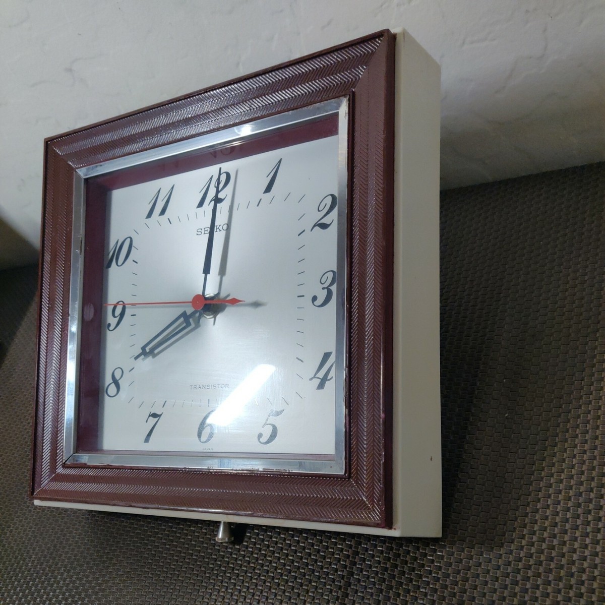 SEIKO ETX-652 Square Red Transistor Vintage Wall Mount Clock