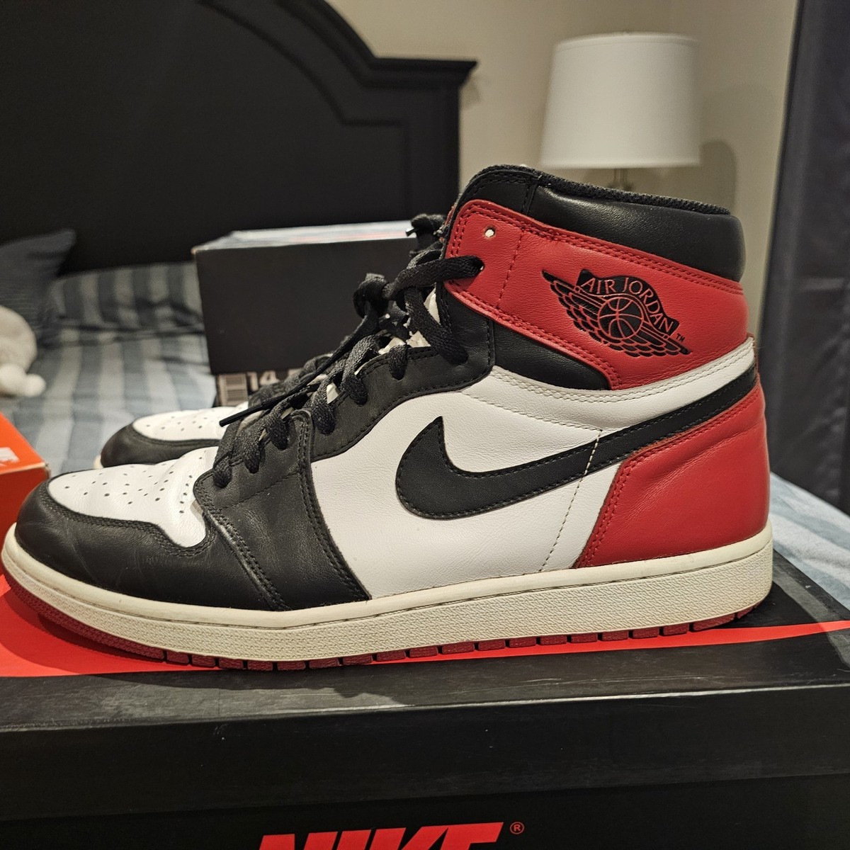 Size 14 - Jordan 1 Retro High OG Black Toe 2016, OG All, Well