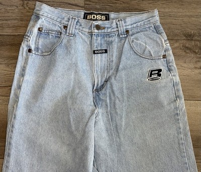 VTG BOSS Jeans Mens 30 X 30 Baggy Embroidered Y2K 90s Hip Hop