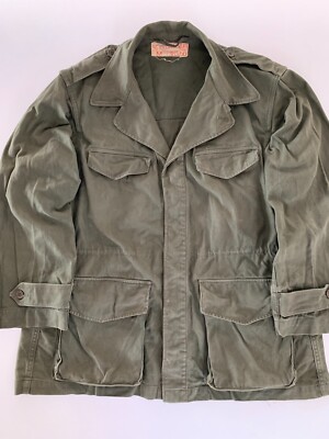 VTG Old French TTA Mle 47 Green Coat Jacket Delcroix Algeria Armee