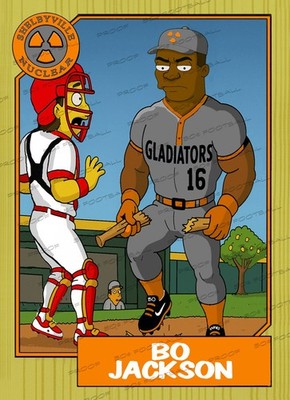 Bo Jackson Simpsons Softball Team Custom Trading Card Bo Knows the