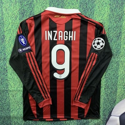 Inzaghi #9 AC Milan 2009/10 Long Sleeve Home Jersey | Retro Shirt