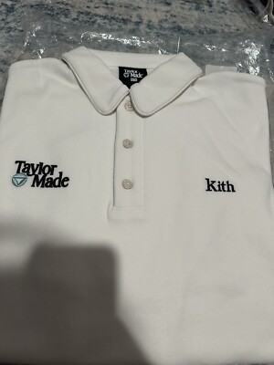 KITH Taylormade The Turn Polo Button Shirt Vista White Golf MEDIUM