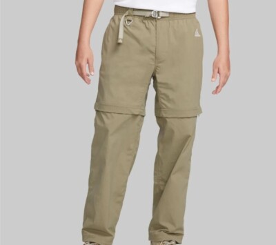 Nike ACG Zip-Off Trail Pants NEUTRAL OLIVE & SUMMIT WHI Size Large