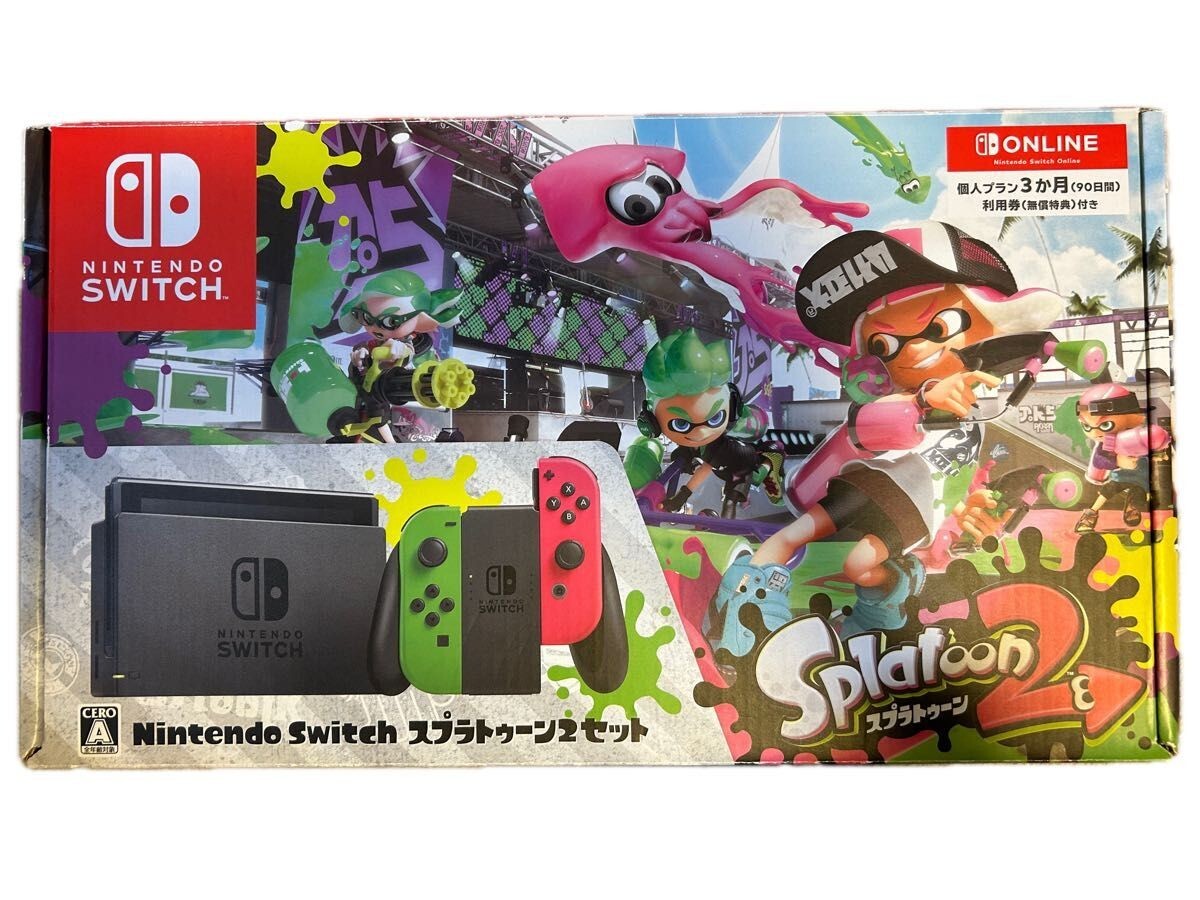Nintendo Switch Console System Splatoon 2 Neon Pink Neon Green（No
