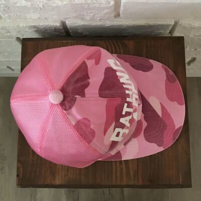 BAPE pink camo New York logo trucker hat mesh cap A Bathing Ape | eBay