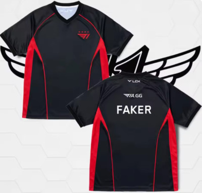 2022 T1 UNIFORM FAKER選手のジャージ 黒/赤 2022 T1 UNIFORM FAKER