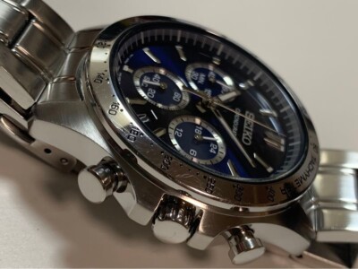 USED Excellent] SEIKO Chronograph 8T63-00D0 Blue Dial Men's No Box
