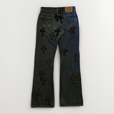 CHROME HEARTS INSPIRED Men's Flared Levi's 527 Custom Cross Boot