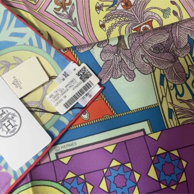 Hermes Scarf La Danse des Amazones 90 cm Silk blue Carre dance