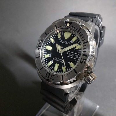 SEIKO 7S26-0350 SKX779 Black Monster SS Rubber Automatic Men's