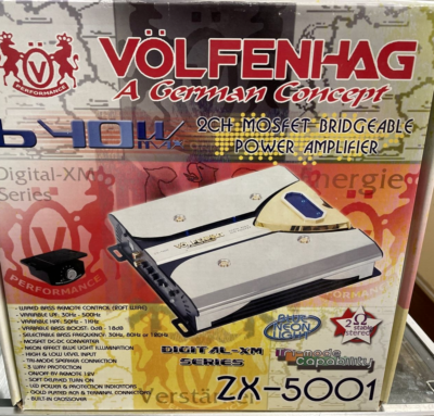 Volfenhag Zx-5001 2-Channel Car Audio Amp 640 Watts Max new