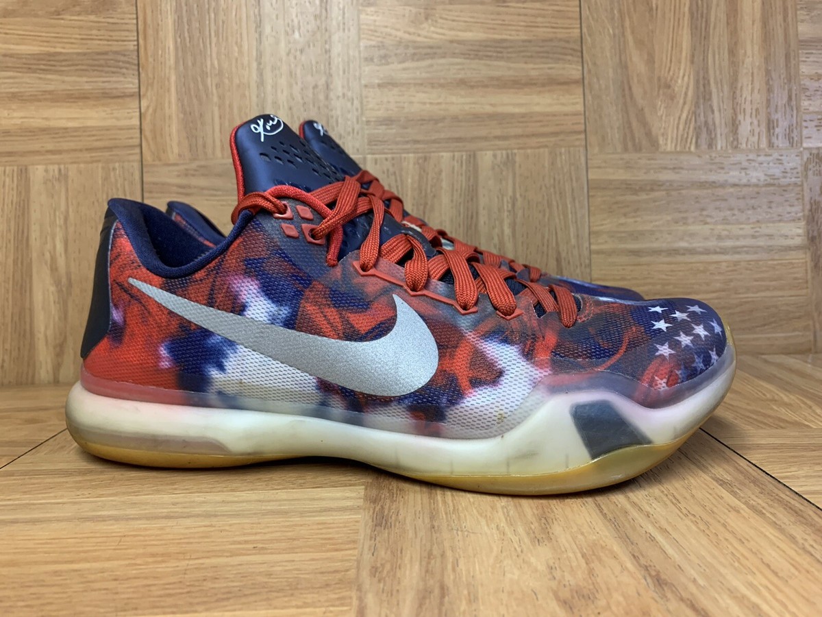 RARE🔥 Nike Kobe X 10 Independence Day 4th July USA Size 9 705317