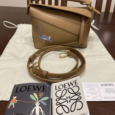 LOEWE x Suna Fujita Collaboration Puzzle Mini Handbag Oak Brown