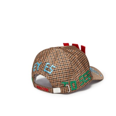 WALTER VAN BEIRENDONCK FUTURE LOGO PATCH HOUNDSTOOTH THE 'W' CAP