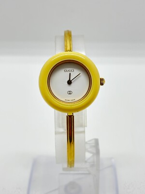 Exc+5] GUCCI Change Bezel 11/12 Watch White Dial White Used