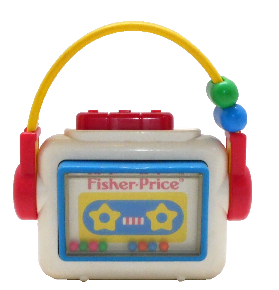 VTG FISHER PRICE 1992 Baby Cassette Tape Player Rattle Squeak Toy