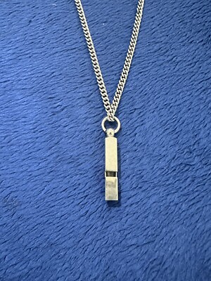 Vtg Silver Tone Koret Whistle Pendant Necklace, 30” | eBay