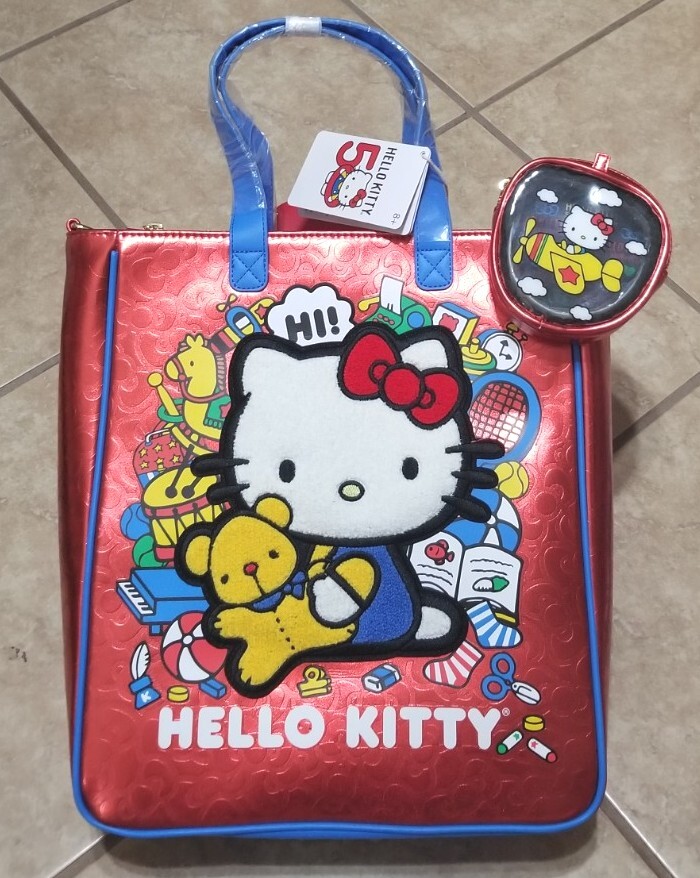 Loungefly Hello Kitty 50th Anniversary Metallic Tote Bag with Coin