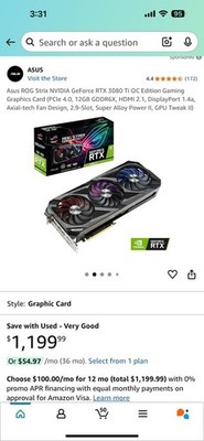 ASUS ROG Strix GeForce RTX 3080 Ti OC 12GB GDDR6X Graphics Card