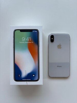 Apple iPhone X - 64GB - Silver (Unlocked) A1865 (CDMA + GSM