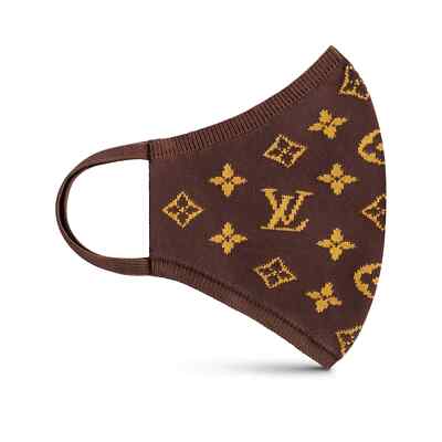 NEW LOUIS VUITTON Monogram Brown Knit Face Mask S00 M76747 | eBay