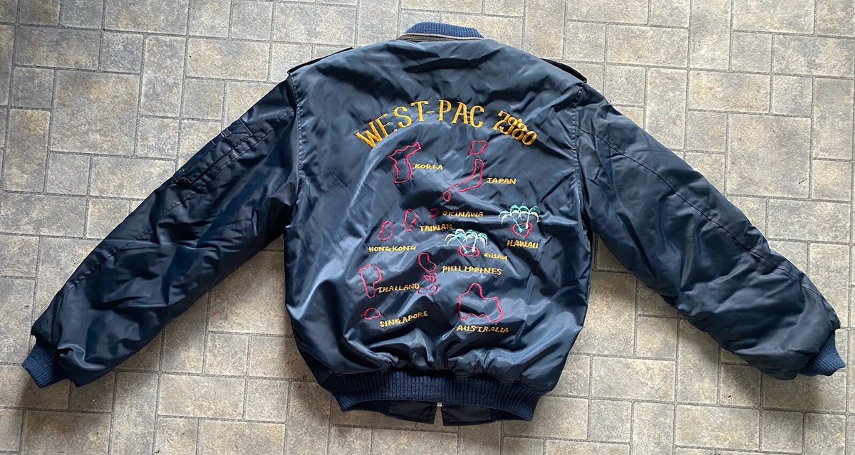 Vintage U.S. Navy West-Pac 79-80 Dragon Souvenir Jacket Men's No