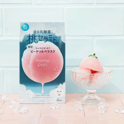 New Momo Puri Peach Cool Jelly Face Mask Japan (4 pcs)-US Seller