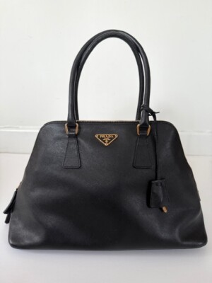 PRADA Vintage 90's Black Cinghiale Leather Doctor Purse Bag