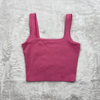 Hollister Tank Top Crop Womens XS Pink Ribbed | eBay
