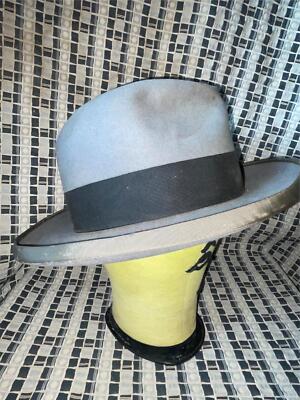 VTG 40S 50S MENS 7 ROYAL DE LUXE STETSON ST REGIS GRAY FEDORA