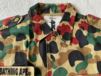 Vintage Bape A Bathing Ape Camo Short sleeve shirt 90s | eBay