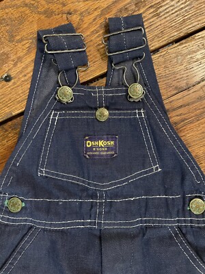 Vintage 50s 60s OSHKOSH Vestbak Union Green Brass Button Denim