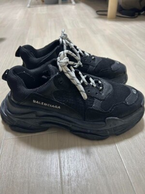 BALENCIAGA Triple S Clear Sole Dud Sneakers Black Size 42 US 9