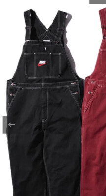 Men's supreme nike cotton twill overalls Size XL Color Black | eBay