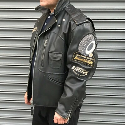 Men's Lee Trevor Black 100% Genuine Leather Motorcycle Jacket | eBay