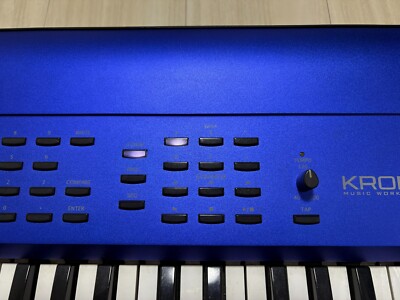 Korg Krome-61-BL Blue Keyboard Synthesizer with Soft Case and