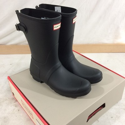 Hunter Original Back Adjustable Short Women's Casual Boots, Black