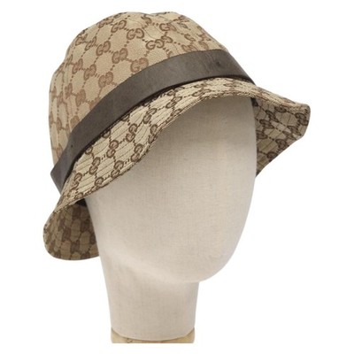 GUCCI GG Canvas Bucket Hat L Beige Auth 131132 | eBay