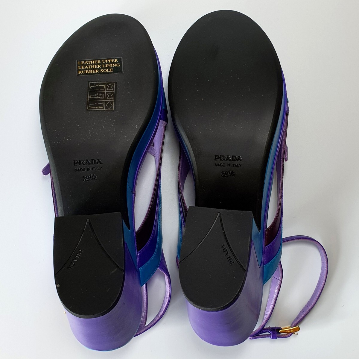 Prada Spring Summer 2008 Leather Purple Blue Fairy Sandals Heels