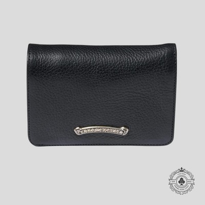 Chrome Hearts Joey Scroll Logo Leather Wallet in Black | eBay