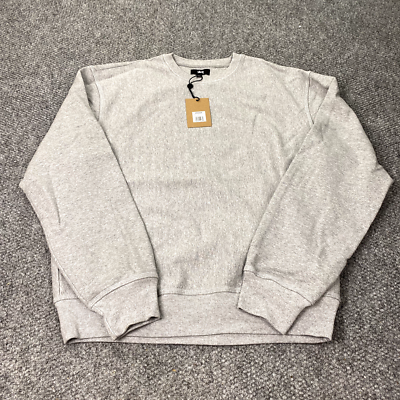 Stussy Contrast Stitch Label Crew Mens XL Grey Heather Sweatshirt