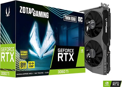 ZOTAC GeForce RTX 3060 Ti Twin Edge Gaming 8GB GDDR6 Graphics Card