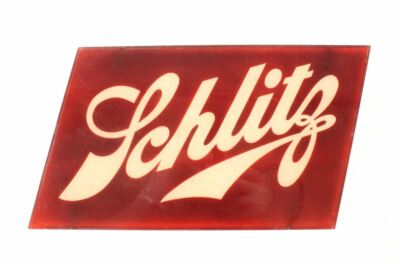 Vintage Schlitz Beer Logo Advertising Sign Plastic Front & Metal