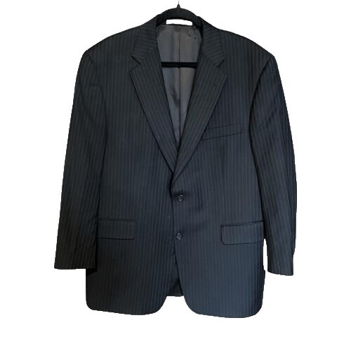 VINTAGE Burberry Jacket Men 44 Blue Wool Blazer Sport Coat