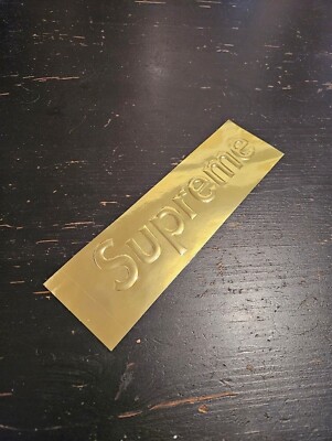 Supreme Gold Box box Logo Sticker embossed FW22 + *READ