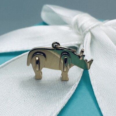 Tiffany & Co. 18K Rose Gold Save the Wild Rhino Charm Pendant with