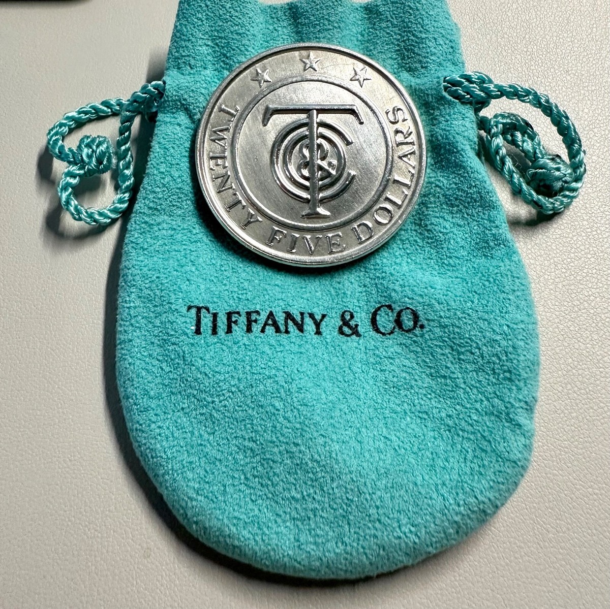 Tiffany & Co Rare Twenty Five Dollars .925 Sterling Silver Medal