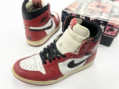 1994 Nike Air Jordan 1 Retro White Red Black Sz 7 Men Shoes
