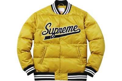 Supreme Script Varsity Puffy Jacket-size M | eBay